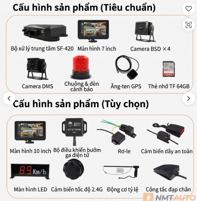 Camera AI Cho Xe Nâng và Máy công trình- Tự Động Dừng & Giám Sát DMS